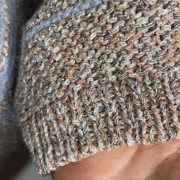 Calvin Klein cowlneck tunic sweater with ombre golden thread pattern size M - Picture 10 of 12